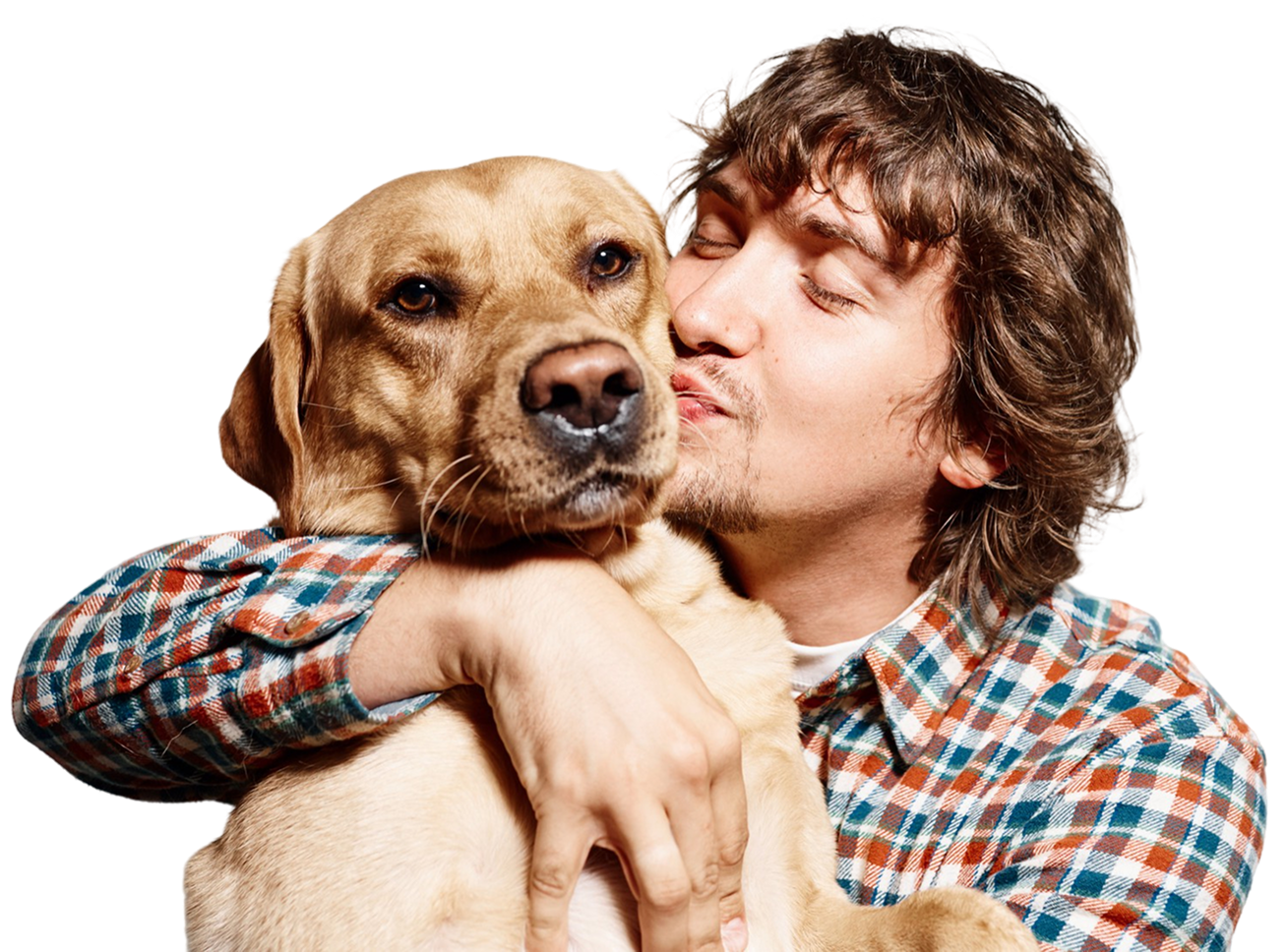 Pet owner with dog